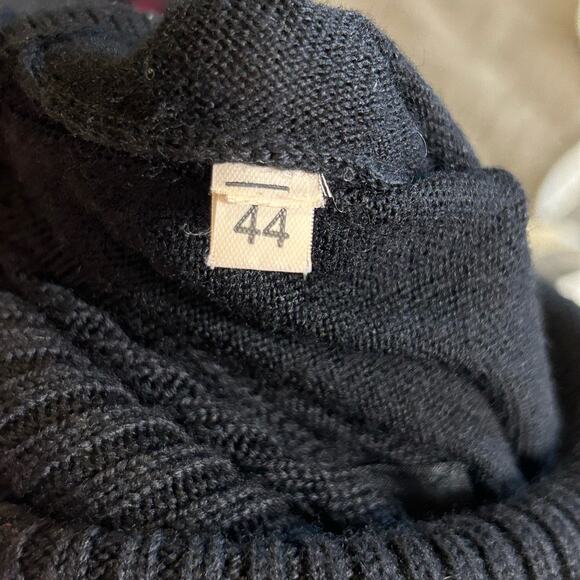 Alpha Studio Sweater Fine Merino Wool Black Turtleneck Long Sleeve Size 44/US L - Picture 7 of 11